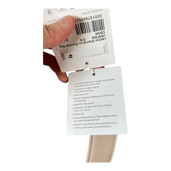 Lululemon Cactus Leather Shoulder Bag 8L Cashew With Silver Hardware & Dust Bag - Picture 14 of 16